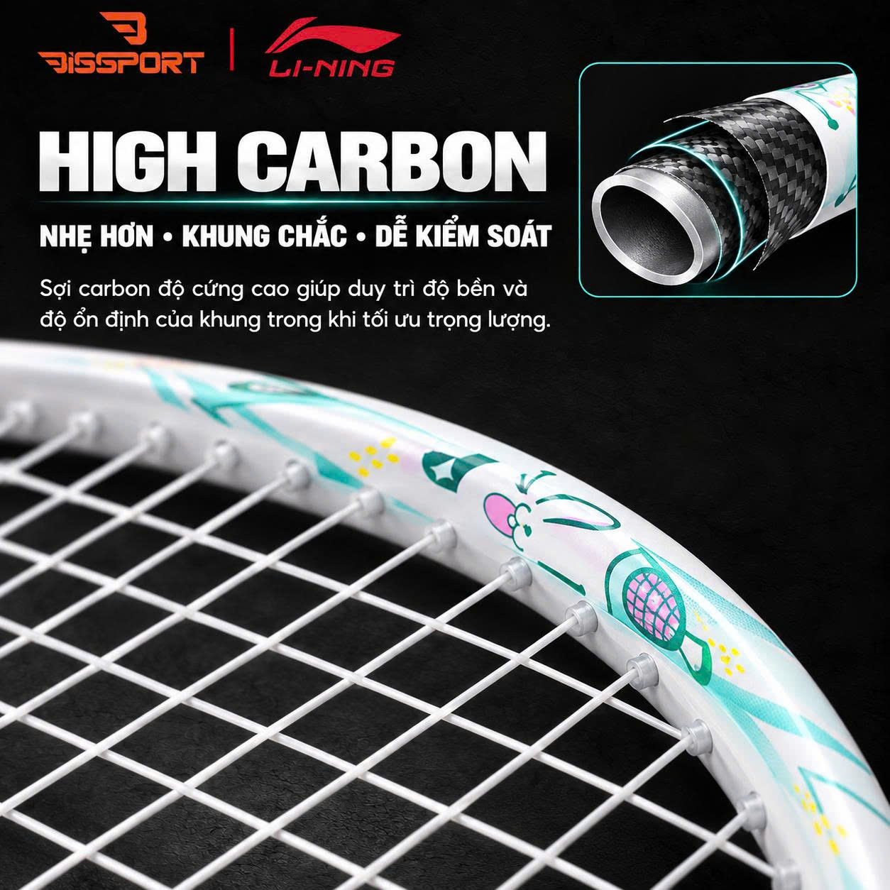 Vợt Cầu Lông Lining Axforce Canon Chính Hãng - Trắng Xanh (P-AYPW043-40V) - Kiểm Soát Chính Xác - Nhẹ - Đánh Mượt Mà